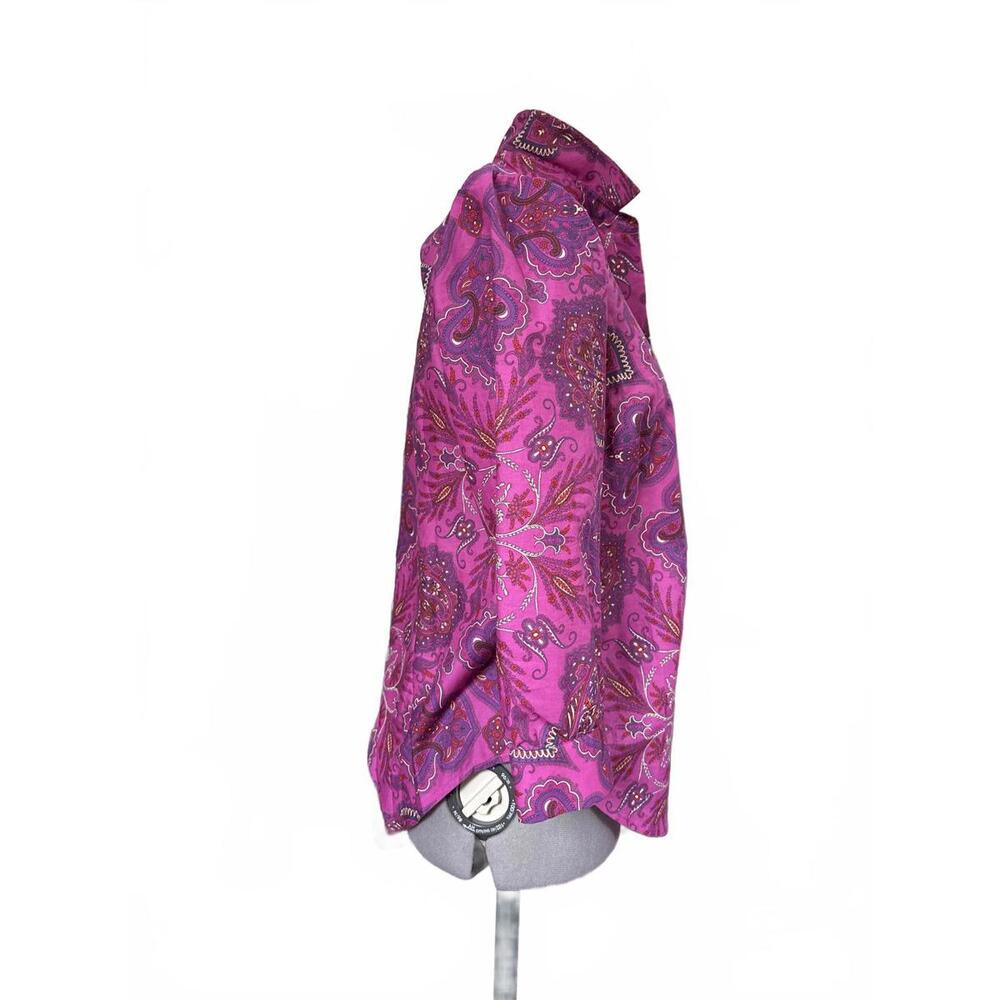 J.Crew Women's Purple Paisley Patterned Button-Up shirt size 6 - Picture 3 of 9